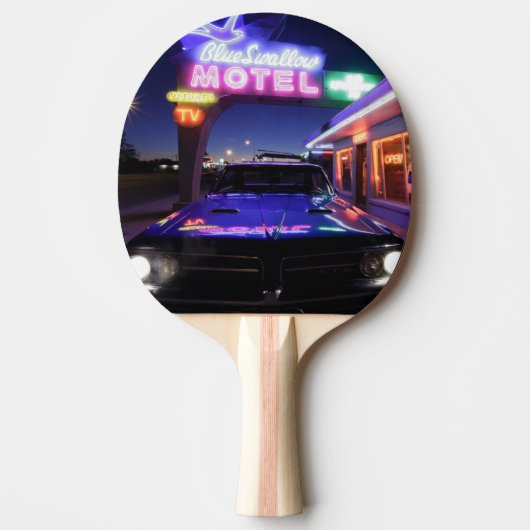Tucumcari、ニューメキシコ、米国。 ルート66 卓球ラケット (正面)