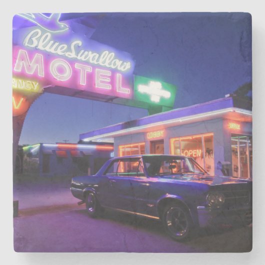 Tucumcari、ニューメキシコ、米国。 ルート66 2 ストーンコースター (正面)