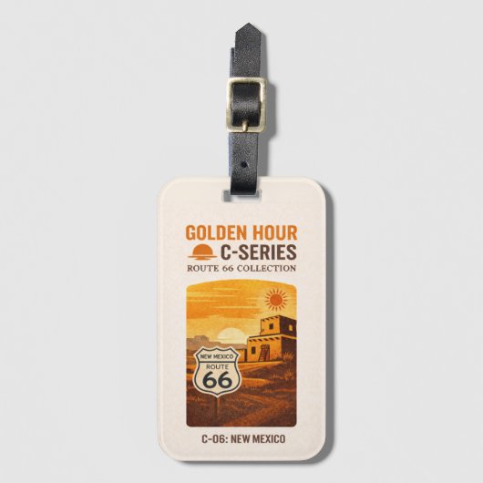 Tucumcari Centennial Adobe Sunset Journey ラゲッジタグ (正面縦)