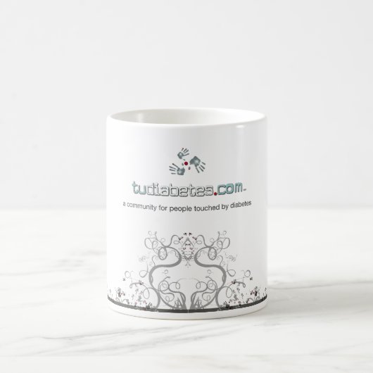 TuDiabetes.comのマグ|White Line| コーヒーマグカップ (中央)