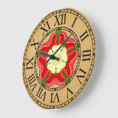 Tudorのばら色の時計 ラージ壁時計 (傾斜)