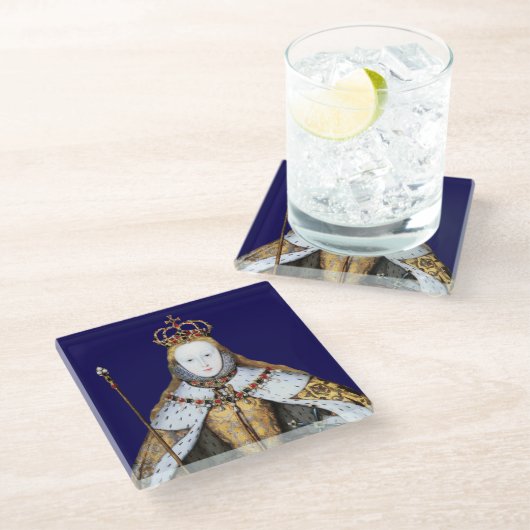 Tudorのエリザベス女王一世の即位 ガラスコースター (アングル)