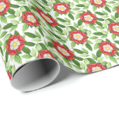 Tudorのバラおよび葉 ラッピングペーパー (ロールコーナー)