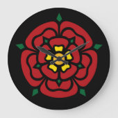 Tudorは上がりました-英語は上がりました ラージ壁時計 (正面)