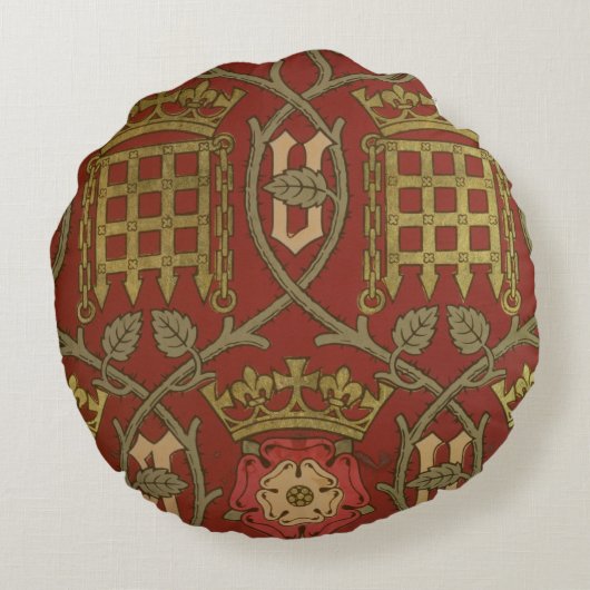 「Tudor」は、Sによって設計されている再生の壁紙上がりました ラウンドクッション (裏面)