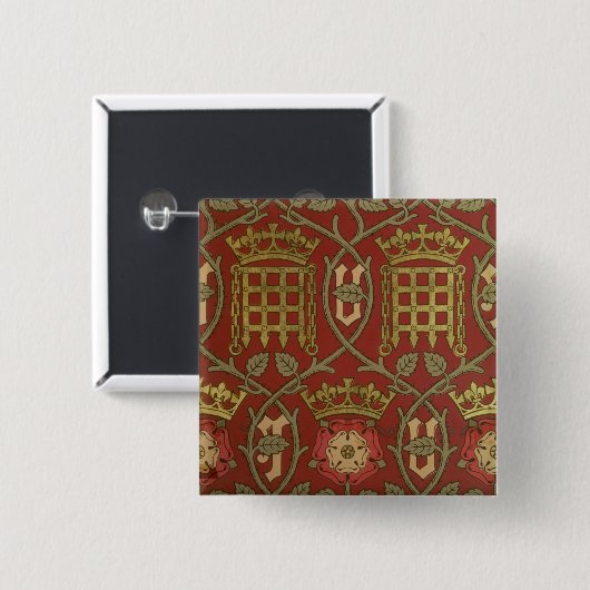 「Tudor」は、Sによって設計されている再生の壁紙上がりました 缶バッジ (正面&裏面)