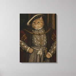 Tudor Cat King Portrait – ヘンリー8世の猫のルネサンス風肖像 キャンバスプリント
