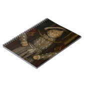 Tudor Cat King Portrait – ヘンリー8世の猫のルネサンス風肖像 ノートブック (左側)