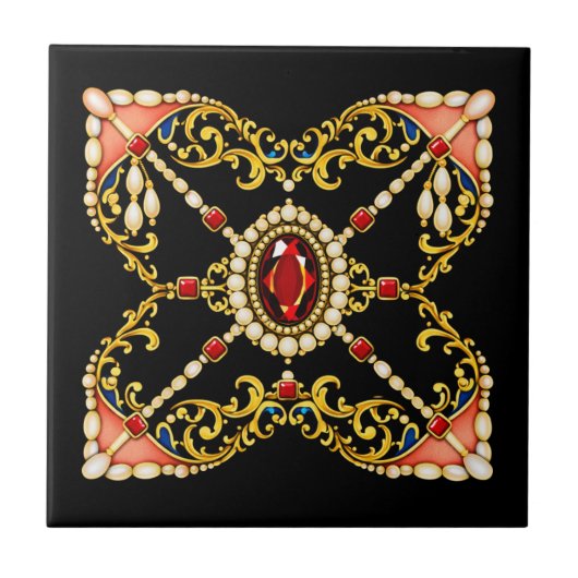 Tudor Inspired Design Mary Queen of Scots Jewels タイル (正面)