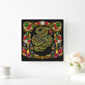 Tudor Inspired Design Scottish Scotland History  スクエア壁時計 (ホーム)