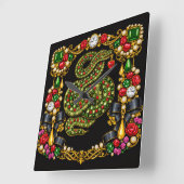 Tudor Inspired Design Scottish Scotland History  スクエア壁時計 (傾斜)