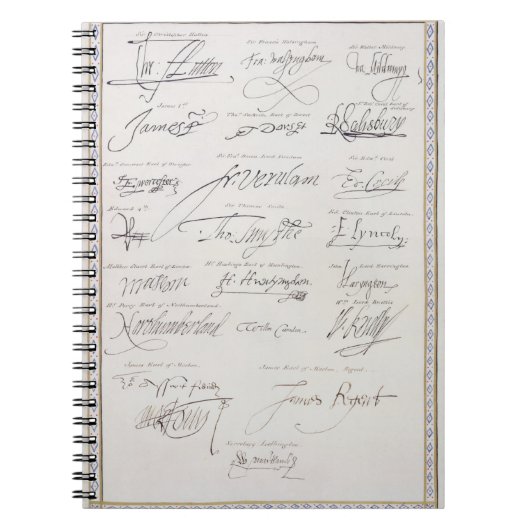 Tudorsの署名の再生および彼等の ノートブック (正面)