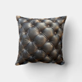 Tufted Black Faux Leather Pattern クッション (裏面)
