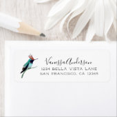 Tufted Coquette Hummingbird Return Address Label ラベル (インサイチュ)