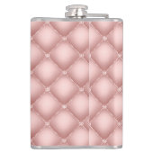 Tufted Sparkly Diamonds Blush Pink Monogram  フラスク (裏面)