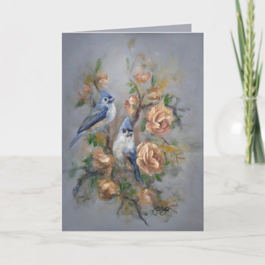 Tufted Titmouse 5 x 7" Birthday/ 招待状 (正面)