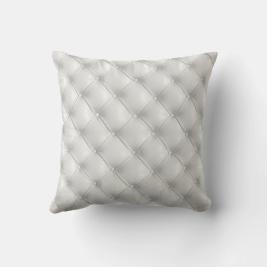 Tufted White Faux Leather Pattern クッション (裏面)
