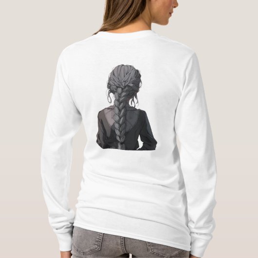 TUFTI（タフティ）意図の三つ編みレディース Tシャツ (裏面)