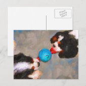 Tug of War Cavalier KCスパニエル犬はがき ポストカード (正面/裏面)