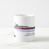Tug Olive L. Moore and barge Lewis J. Kuber (K&K) コーヒーマグカップ (中央)