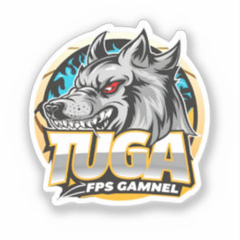 TUGAウルフゲーミングロゴ eスポーツスタイル シール