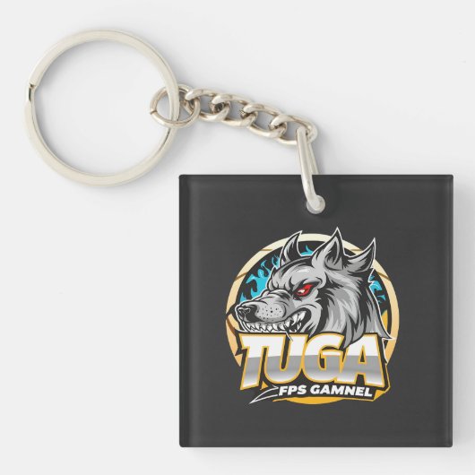 TUGA Wolf Gaming Logo Esports Style キーホルダー (正面)