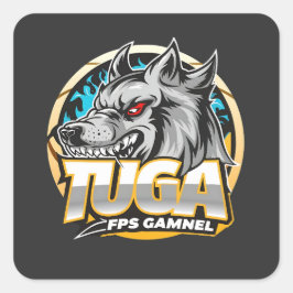TUGA Wolf Gaming Logo Esports Style スクエアシール
