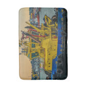 Tugboat sailing at river, montevideo, uruguay バスマット (正面縦)