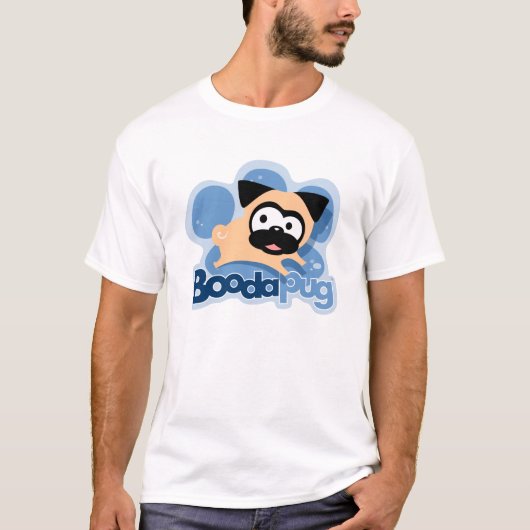 Tuggを特色にするBoodapugのロゴのティー Tシャツ (正面)