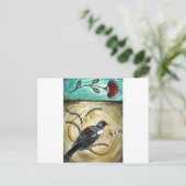 Tuiおよび花 ポストカード (スタンド正面)