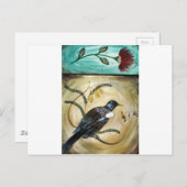 Tuiおよび花 ポストカード (正面/裏面)