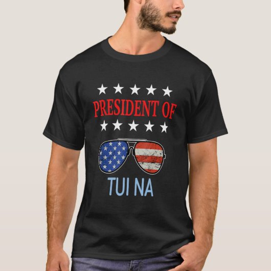 Tui NaヒーリングアクセサリーUsa国旗のセラピスト Tシャツ (正面)
