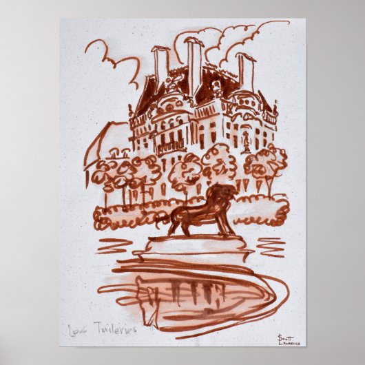 Tuileries Garden by the Louvre | Paris, France ポスター (正面)