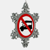 Tuk-Tukのタクシーの⚠のタイの交通標識の⚠無し スノーフレークピューターオーナメント (左)