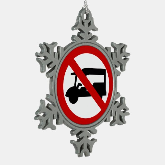 Tuk-Tukのタクシーの⚠のタイの交通標識の⚠無し スノーフレークピューターオーナメント (左)