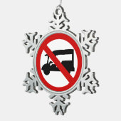 Tuk-Tukのタクシーの⚠のタイの交通標識の⚠無し スノーフレークピューターオーナメント (右)