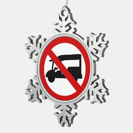 Tuk-Tukのタクシーの⚠のタイの交通標識の⚠無し スノーフレークピューターオーナメント (右)