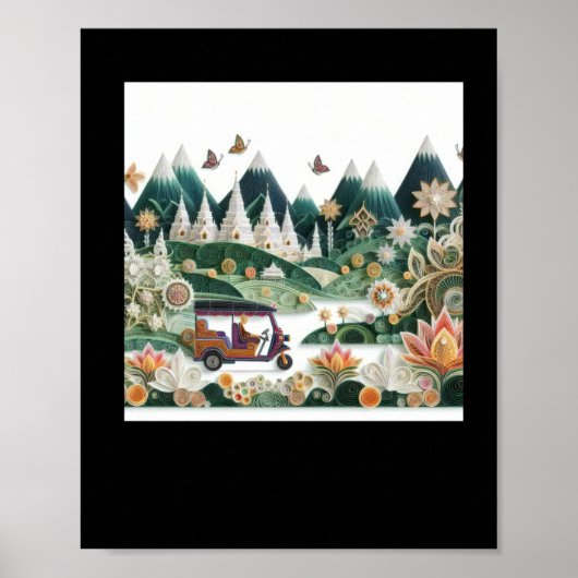 Tuk Tuk Thailand #1ステッカー ポスター (正面)