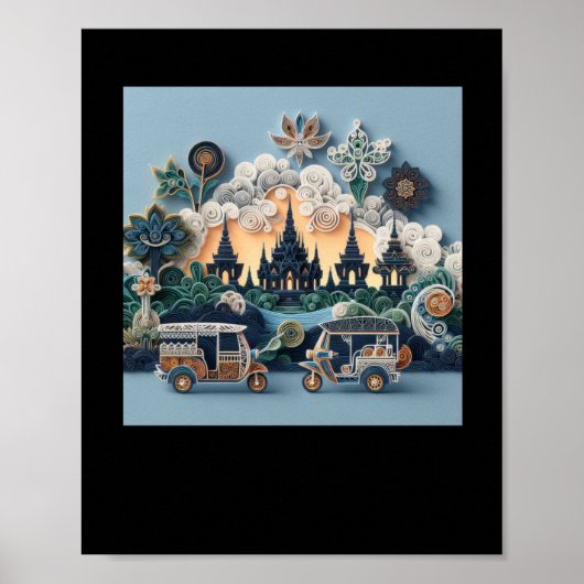 Tuk Tuk Thailand #6ステッカー ポスター (正面)