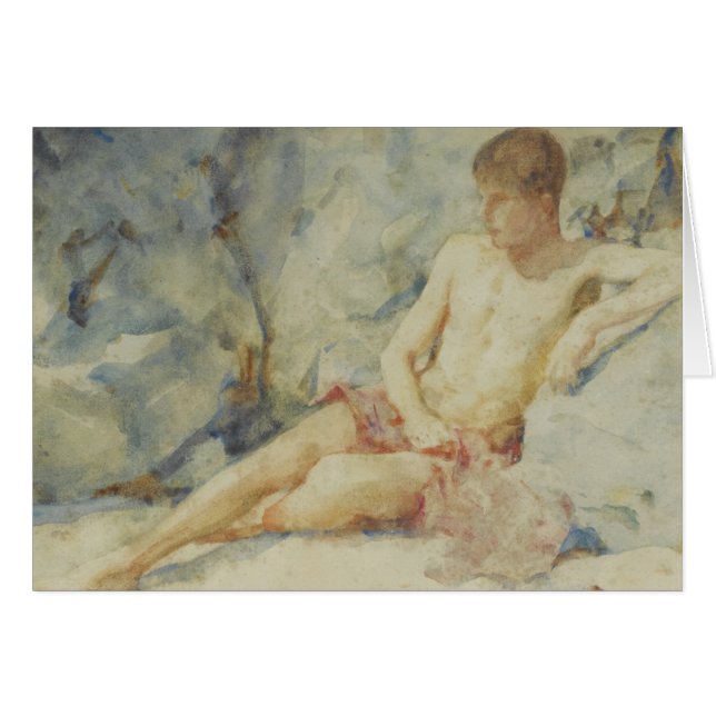 Tuke著石に対する20年代の男の子 (正面横)