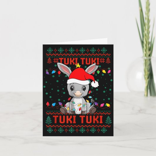 Tuki Tuki Santa Hat Spanish Mexican Christmas Swea カード (正面)