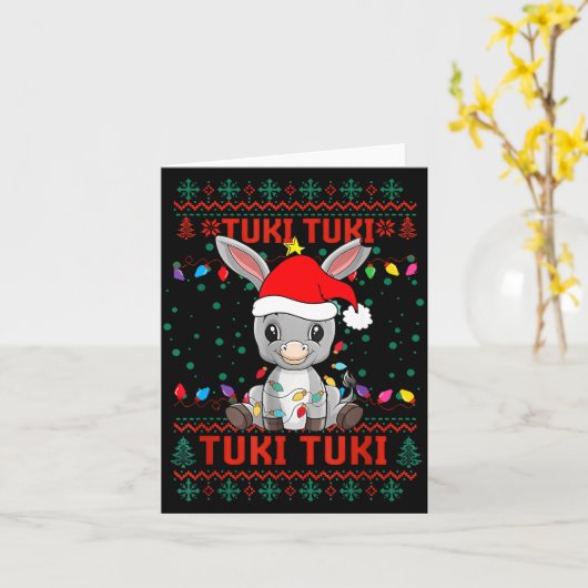 Tuki Tuki Santa Hat Spanish Mexican Christmas Swea カード (黄色い花)