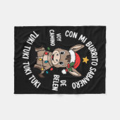 Tuki Tuki Santa Hat Spanish Mexican Christmas Swea フリースブランケット (正面(横))