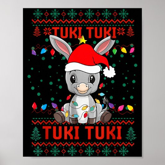 Tuki Tuki Santa Hat Spanish Mexican Christmas Swea ポスター (正面)