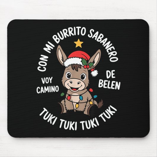 Tuki Tuki Santa Hat Spanish Mexican Christmas Swea マウスパッド (正面)
