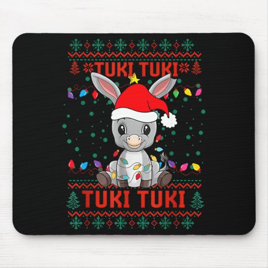 Tuki Tuki Santa Hat Spanish Mexican Christmas Swea マウスパッド (正面)