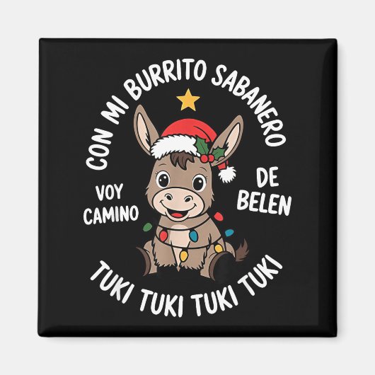 Tuki Tuki Santa Hat Spanish Mexican Christmas Swea マグネット (正面)