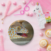 TulaZooのTokayのヤモリのポートレートの上で閉めて下さい ペーパープレート (パーティー)