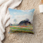 Tulipフィールドのオランダ，モネ クッション (ブランケット)