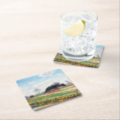 Tulipフィールドのオランダ，モネ スクエアペーパーコースター (インサイチュ)